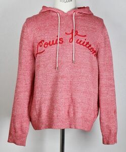 14SS LOUIS VUITTON ルイヴィトン ロゴ 刺繍 リネン ウール 混 パーカー XL HOODIE PARKA b7968