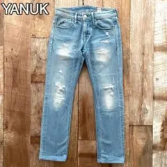 【美品】YANUK MICHEL ダメージ加工 ストレッチ デニム パンツ 28