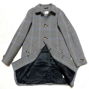 ★極美品★現行タグ★BURBERRY バーバリーロンドン★グレンチェック　ウールステンカラーコート★(レディースXS〜S)★グレー　グリーン★