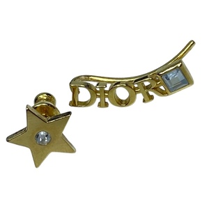 Christian Dior ディオール ピアス アクセサリー ジュエリー 小物 スター モチーフ ロゴ ラインストーン GP ゴールド