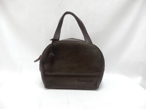 BURBERRY バーバリー レザー×スエード ハンドバッグ ブラウン系 USED /2410D