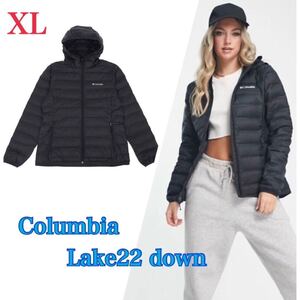 Columbia コロンビア Lake22 レイク22 ダウンジャケット フード付き レディース アウター アウトドア 防寒 人気 XLサイズ ブラック色