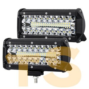 送料無料☆ 投光器 前照灯 LED ワークライト 作業灯 トラック 除雪機 船舶 3P120W ジムニー ランクル ホワイト 2個 6500K 12V/24V 240W