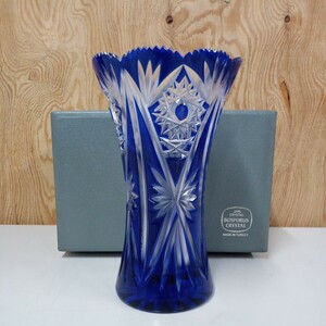 ボスポラス クリスタルガラス フラワーベース 切子 クリスタル花瓶　トルコ製　未使用品