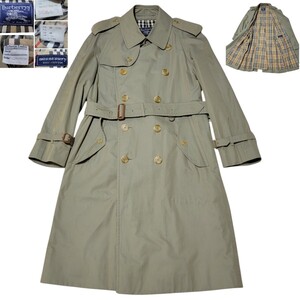 【美品】薄玉虫 80S イングランド製 バーバリー BURBERRY トレンチコート TRENCH40 ビジネスコート VINTAGE ロングコート OLD BURBERRY 