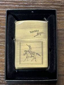 zippo NARITA BRIAN GOLD ナリタブライアン ゴールド 年代物 1997年製 JRA 年代物 両面デザイン 競馬 競走馬 5冠馬 デットストック