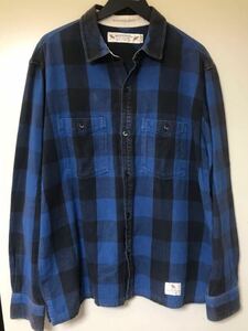 NEIGHBORHOOD 16AW LOGGER C-SHIRT 長袖チェックシャツ ブロックチェックXLサイズ ブルー ブラック ネイバーフッド