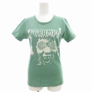 ヒステリックグラマー HYSTERIC GLAMOUR Tシャツ カットソー 半袖 クルーネック プリント F 緑 グリーン /GV 1121 ■GY09