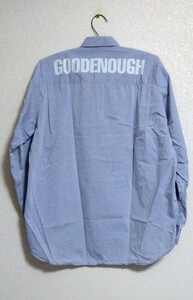 年代物 Lサイズ ブルー GOODENOUGH 背ロゴ シャンブレー シャツ グッドイナフ 