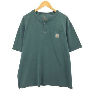 古着 カーハート Carhartt ORIGINAL FIT ヘンリーネック 半袖 ワンポイントロゴポケットTシャツ メンズXL相当 /eaa430665