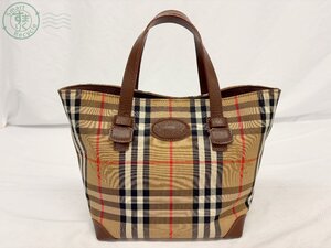 AL0604458　▲ Burberry バーバリー ノバチェック ハンドバッグ 旧ロゴ 月桂樹 ノバチェック シャドーホース レディース バッグ 鞄 中古