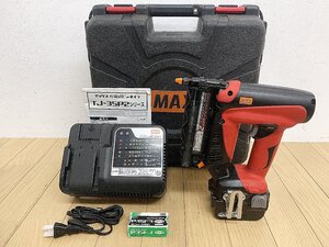 ★中古美品★MAX マックス 14.4V充電式ピンネイラ TJ-35P2 本体/4.0Ahバッテリー/充電器/ケース ネイル足釘15～35mm コードレス釘打機)倉b