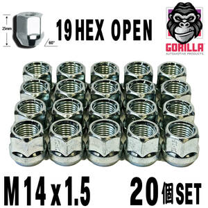 送料無料 M14x1.5【20個セット】貫通ナット 19HEX 19ミリ ホイールナット ダッジ チャレンジャー チャージャー マグナム クライスラー 300C