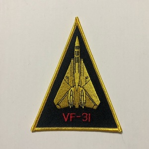 米海軍 VF-31 "TOMCATTERS" 航空機パッチ(三角形・F-14・黄色)