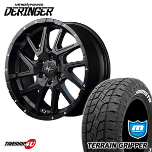 4本セット NITRO POWER DERINGER 20X8.5J 6/139.7 ブラック MONSTA TERRAIN GRIPPER 265/50R20 オールテレーン A/T プラド ホワイトレター