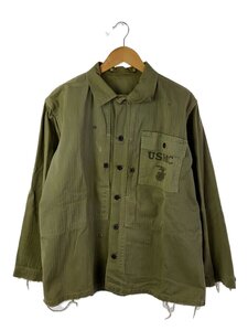 US.ARMY◆40s/USMC/P44/HBT/ミリタリージャケット/-/-/KHK/無地//