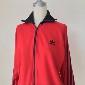 England製 70s80s adidas アディダス トラックジャケット ジャージ 赤 ブラック / vintage ビンテージ イングランド 英国製 トレフォイル