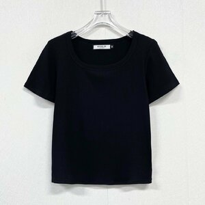 高級ヨーロッパ製※定価2万◆ブルガリア発※RISELIN 半袖Tシャツ 通気 薄手 スリム フィット 無地 サマーニット ショート丈 レディース L