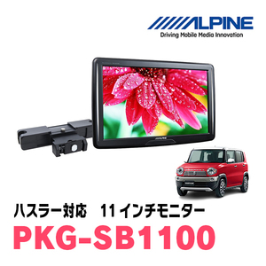 ハスラー(MR31S・H26/1～R1/12)用　アルパイン / PKG-SB1100　11インチ・ヘッドレスト取付け型リアビジョンモニター