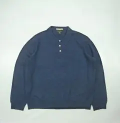 GLEN ROYAL カシミヤ ポロニット 紺系 XL