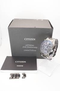 新品電池 箱付き シチズン CITIZEN アテッサ ソーラー電波 25周年記念限定 BY0094-79E チタン メンズ腕時計