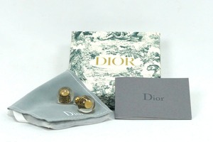 Christian Dior クリスチャンディオール クリア トライバル ピアス アンティークゴールド GP 片耳キャッチのみ