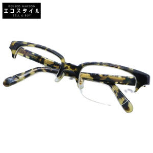 【美品/1円】 HAKUSAN MEGANE 白山眼鏡店 ウェリントン デミ柄 メガネフレーム 眼鏡