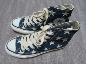 超美品 限定星柄 コンバース CONVERSE ADDICT CHUCK TAYLOR CANVAS HI STAR チャックテイラー ネイビー 別注 レディース スニーカー 23cm 