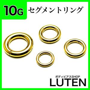 10G　セグメントリング　ゴールド　クリッカー　拡張　ステンレス　ボディピアス