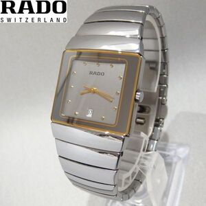 ★RADO DIASTAR HIGH-TECH CERAMICS 152.0332.3 スクエア デイト クォーツ 腕時計 ダイヤスター セラミック ラドー★