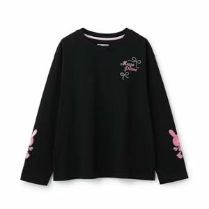 メゾピアノ新品新作タグ付きベリエちゃん 袖アップリケTシャツF