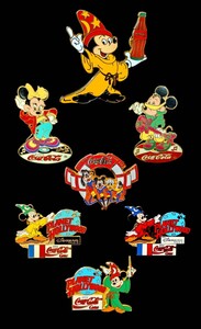 ★希少 年代物★DISNEY PIN BADGE COLLECTION★FANTASIA MICKEY MOUSE★Walt Disney Coca-Cola McDonald Collaboration★DISNEYLAND PARIS