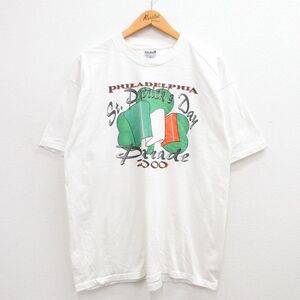 XL/古着 半袖 ビンテージ Tシャツ メンズ 00s フィラデルフィア 大きいサイズ コットン クルーネック 白 ホワイト 24mar12