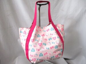 【O341】Hello Kitty/ハローキティ◇キャンパス バルーントートバッグ　大容量　PK　W42cm