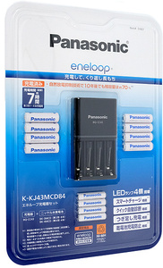 Panasonic eneloop(エネループ) 単3形8本・単4形4本付充電器セット K-KJ43MCD84 [管理:1000026969]