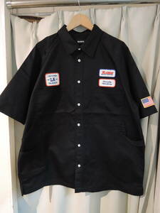 X-LARGE XLARGE エクストララージ LOGO PATCH S/S WORK SHIRT ワークシャツ ブラック XLサイズ 最新商品 送料￥230～ 値下げしました！