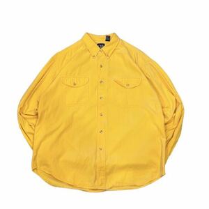 【90s】 OLD GAP オールドギャップ ボタンダウン 長袖シャツ 黄/イエロー メンズ XL コットン 無地 トップス ビンテージ 古着 USED