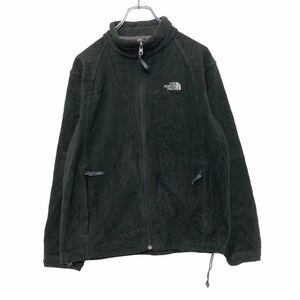 THE NORTH FACE フリース ジャケット L 150～ ブラック ライトグレー キッズ 刺繍 ジップアップ 古着卸 アメリカ仕入 a510-6242