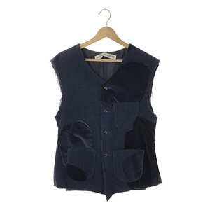 【新品】 OLUBIYI THOMAS / オルヴィトーマス | 2022AW | patched cotton velvet corduroy vest パッチワーク コーデュロイ ベスト