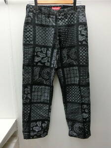 ite/462119/1102/Supreme シュプリーム 220SS Paisley Grid Chino Pants ペイズリー グリッド チノパン/ブラック・総柄/サイズ30