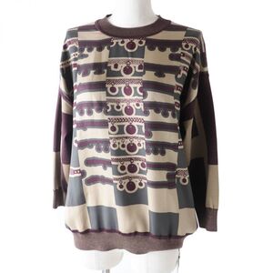 未使用◎正規品 伊製 HERMES エルメス 22AW レディース 2H2835D5 Le Tresorde Medor Rayure Twilen sweater ツイルレーヌニット 34 タグ付