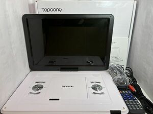 Topcony 15.6インチ リージョンフリー(PAL/NTSC)ポータブルDVDプレーヤー ホワイト TY-151 2022年製 美品 動作品 長時間再生 箱付属品完備