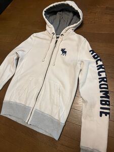 アバクロンビー&フィッチ[Abercrombie&Fitch] /フルジップ パーカー/size M/ホワイト/厚手生地