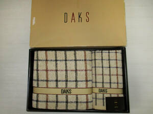 未使用☆DAKS 　ダックス　バスタオル　ウォッシュタオル　セット　　（３E　ツ↑