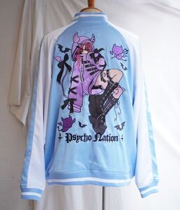 新品未使用　PSYCHO NATION サイコネーション　寝田ルネ DEVILリバーシブルスカジャン　BLUE -XXL