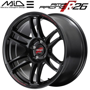 MID RMP RACING R26 ホイール1本 クリスタルブラック 8.0J-18インチ 5穴/PCD100 インセット+45