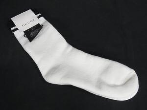 ■新品同様■ GUCCI グッチ 496493 46293 コットン×ポリアミド×エラスタン 靴下 ソックス サイズ M メンズ ホワイト系 FH1272