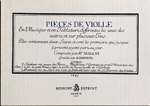 デュマシ Pieces de Violle (ファクシミリ 自筆譜 ヴィオラ・ダ・ガンバ) 輸入楽譜 Demachy 洋書