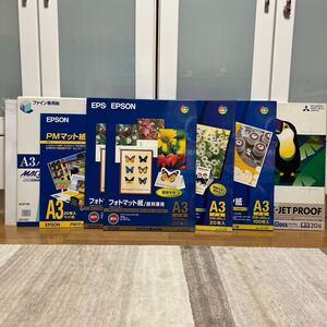 EPSON エプソン フォトマット紙 A3 ノビ 顔料 スーパーファイン紙 PMマット紙 マッハジェット カラー セミグロス 並口 プリンタ 写真 印刷