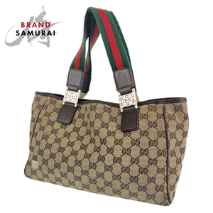 GUCCI グッチ シェリーライン ベージュ ブラウン 茶 レッド GGキャンバス 145810 ハンドバッグ トートバッグ レディース 405830